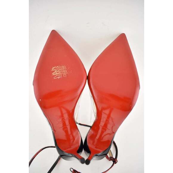 Christian Louboutin Optichoc 100 Black Red Patent PVC Ankle Strap Heel Pump 38 - Picture 12 of 12